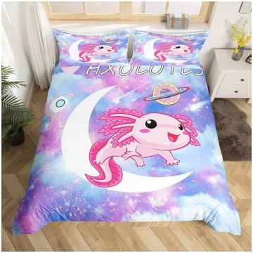 Loussiesd Kawaii Axolotl gultas komplekts Cartoon 