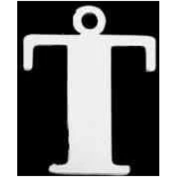 Permanent Bracelet Letter Charm - Silver / T