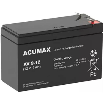 Akumulators VRLA AGM EMU AV 9-12 T2 — 12 V, 9 Ah, 