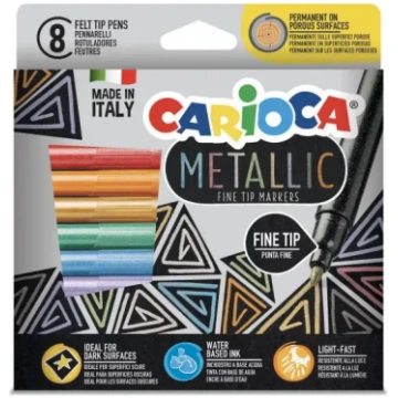 Carioca Flomasteri Metallic Fine Marker Box of 8 2