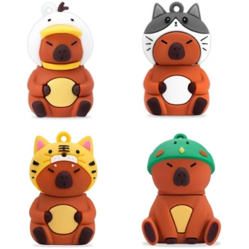 leizhan 4 * 64GB Cute USB Flash Drive Capybara Mem