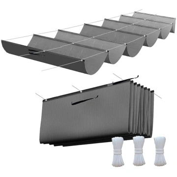 Retractable Wave Awning 1 x 4 m, Adjustable Pergol