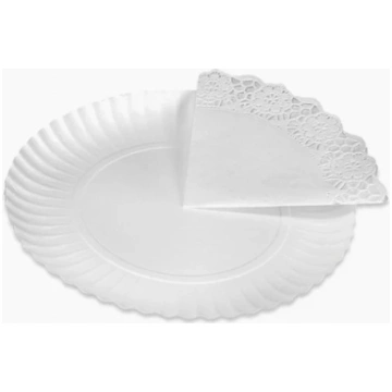 Lietots - Uzkodu paplāte ar salveti, balta (30 cm)
