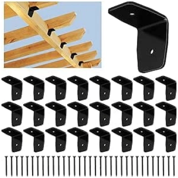 24 gabali Melna lapene Hardware spāru skavas Cinko