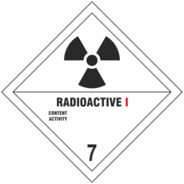ADR zīme Radioaktīvs I 7 klase / Radioactive I cla