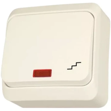 PRIMA Slēdzis/pārslēdzis ar lampu virsapmetuma bēš