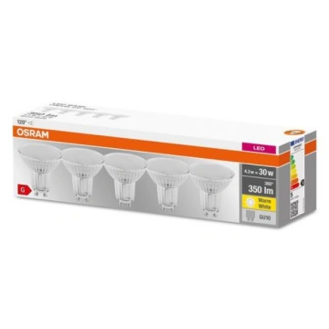 Osram LED Value PAR16 30 36° V 4.3W/830 GU10 5 gab