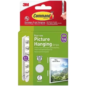 3M Command Strips Narrow 4pcs, white (7100337191)