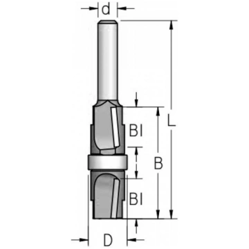Divvirzienu frēze laminātam ar gultni 12,7x35x13x6