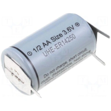 Battery: lithium | 3.6V | 1/2AA | 3pin,positive po