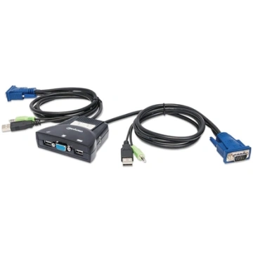 Manhattan KVM Switch Mini 2-Port, 2x USB-A, Cables