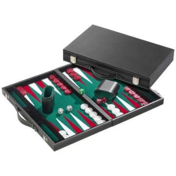 Philos Backgammon, green,large, imitation leather 