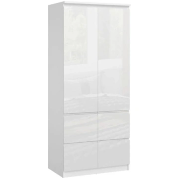 Skapis BOSTON S12 2D4S (Balts glancēts) | www