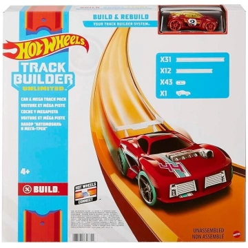 Hot-Wheels FTL69 – automašīna un Mega Track Pack, 