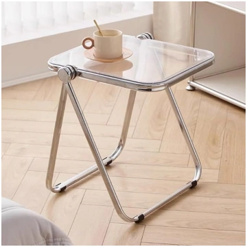Folding Table, Transparent Acrylic, Side Table, Fo