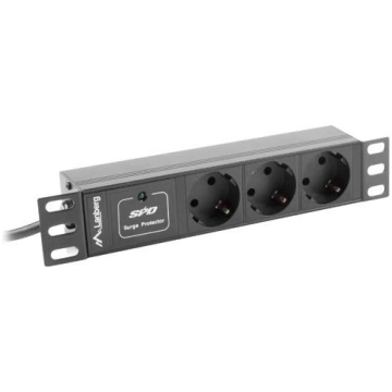Surge protector Rack PDU 10 1U 3x Schuko 2m 10A bl