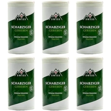 „Schabziger“ rīvēts cietais siers, 6 x 70 g. Piemē