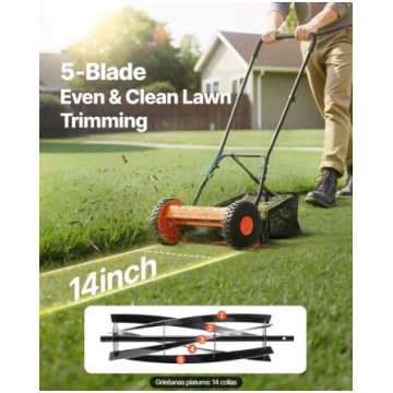 VEVOR stumjamais zāles pļāvējs ar ruļļiem , 35 cm 
