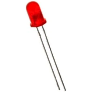 Gaismas diode Ø5mm 12V sarkana matēta 12-30mcd 60°