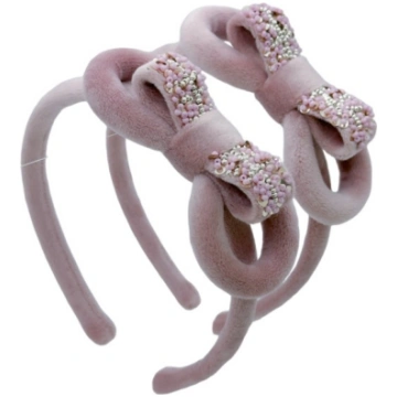 Meiteņu bantīte "BLUSH PINK MINI SEQUIN BOW "