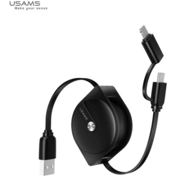 Retractable cable U1 US-SJ192 2in1 black ligh/micr