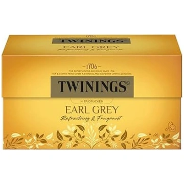 Twinings EARL GREY melnā tēja maisiņos ar bergamot