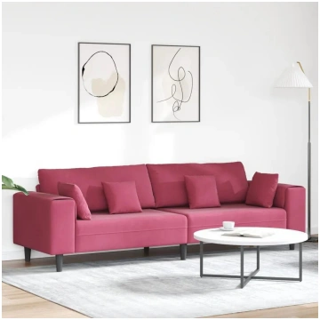 Dīvāns VidaXL modelis 3335157 samta apdare sarkanv