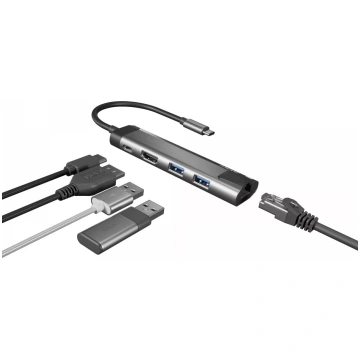 USB centrs NATEC Fowler Go USB 3.2 Gen 1 Type-C ne