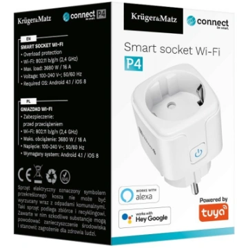 Smart socket (gudrā k-ligzda) 3680W 16A Wi-Fi P4 T