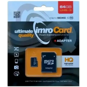 Imro 64GB microSDXC Class 10 UHS-3 atmiņas karte +