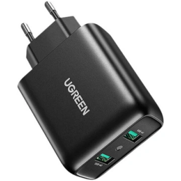 Fast Charger UGREEN, 2xUSB-A, 18W, PD 3.0 EU(black