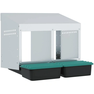Chicken Nesting Box 2 Compartment Wall Mounted Des
