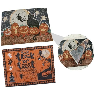 VICASKY Halloween Place Mat Terylene Decorative Cu