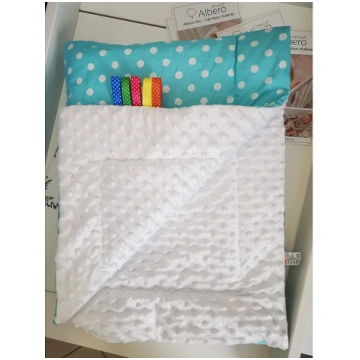 ANKRAS MINKY Dots pleds 75x100cm balts/tirkīza 628