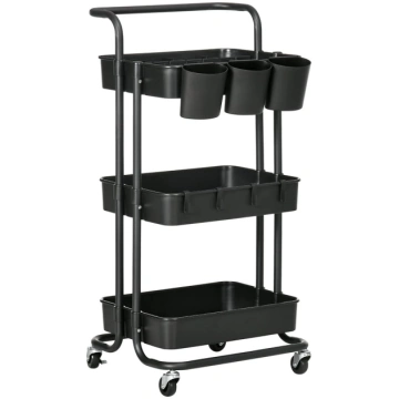 HOMCOM Serving Trolley with 3 Tier Kitchen Trolley