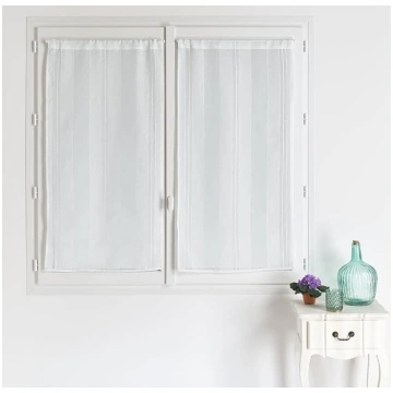 HomeMaison.com Balta svītraina logu aizkare 60 x 1