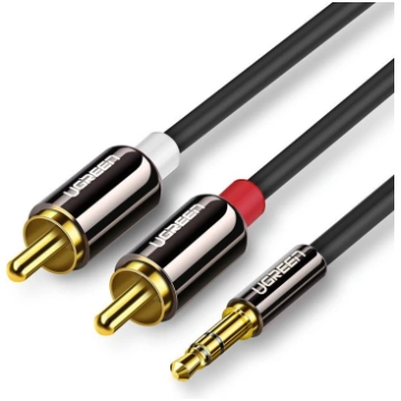 Kabeļa audio kabelis 3,5 mm mini ligzda - 2rca 2m 