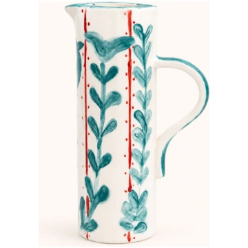 Turquoise Hand-Painted Ceramic Pitcher Vectors & R