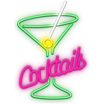 LED Neona gaismas izkārtne - coctail, daudzkrāsain