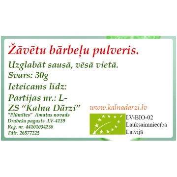 BĀRBEĻU PULVERIS BIO