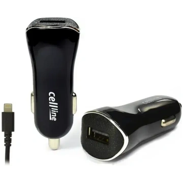 Cellline automašīnas lādētājs | 1A | USB-A, Lightn