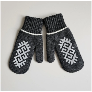 7. izmēra pelēkie 100% merino vilnas dubultie dūra