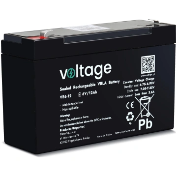 Voltage Akumulators Agm Voltage 6v 12ah Ve6-12