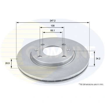 Bremžu disks COMLINE, CITROEN, PEUGEOT