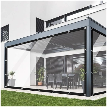 2,5 x 3,5 m caurspīdīgs brezenta tents ar cilpām, 
