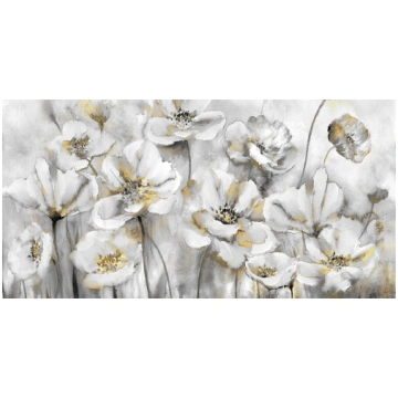 Eļļas glezna 50x100cm, balti ziedi 4741243870062
