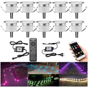 10 WiFi LED padziļinājumā iebūvētu grīdas lampu ko