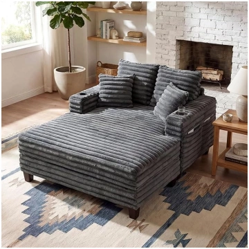 Generisch XL Chaise Longue Sofa 163 cm, Big Sofa w