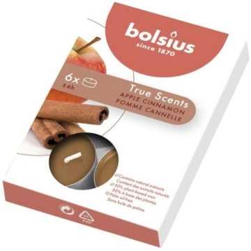 Bolsius True Scents Aromātiskās Tējas Sveces Ābols