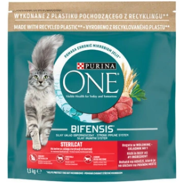 Barība sterilizētiem kaķiem sausā l/l One 1.5kg, P
